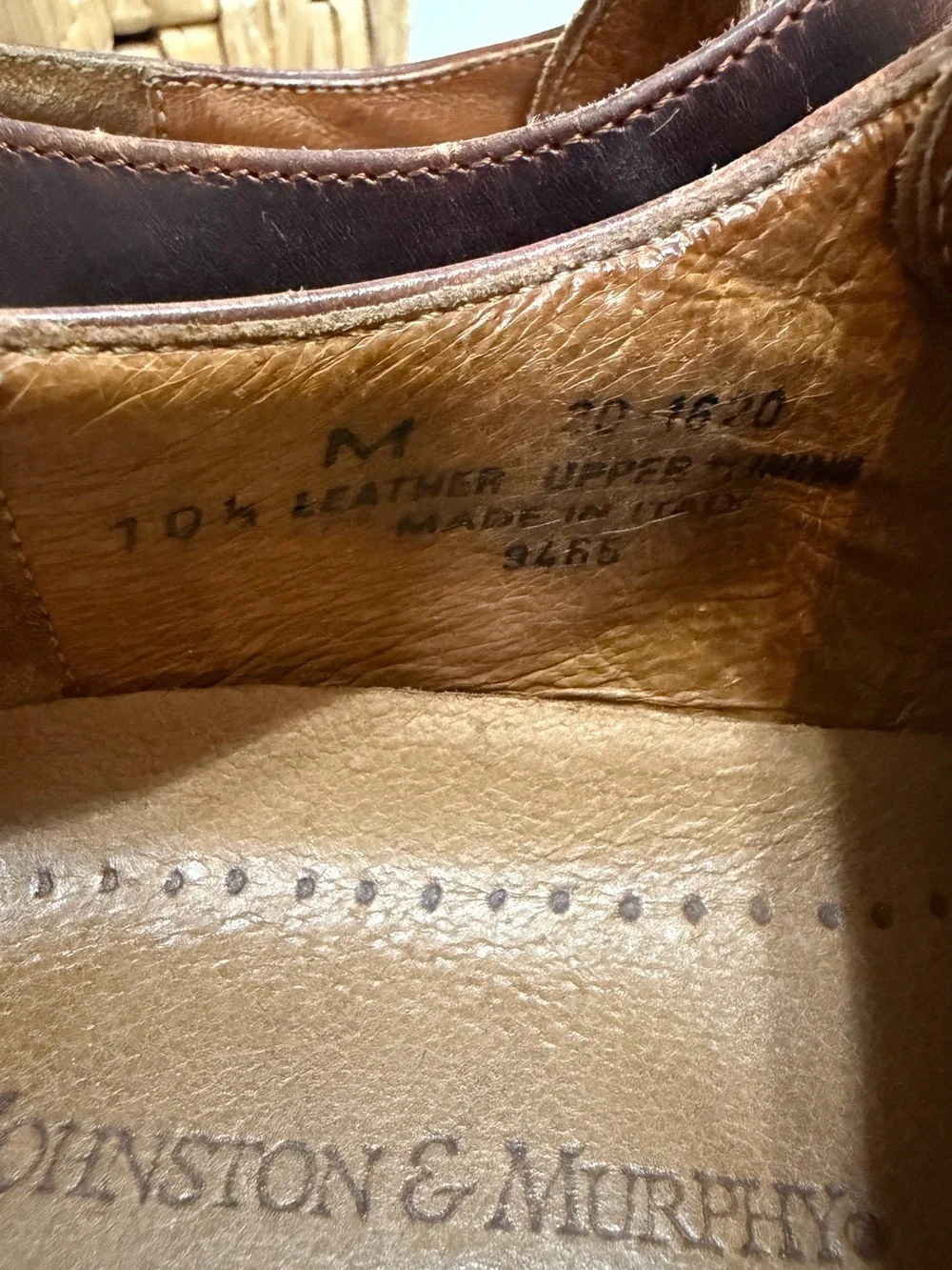 Johnston & Murphy Men’s Brown Leather Derby Oxfords Dress Shoes Size 10.5